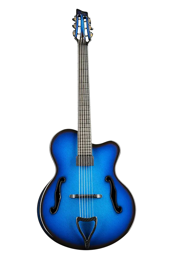 emerald guitars kestrel blue archtop guitar
