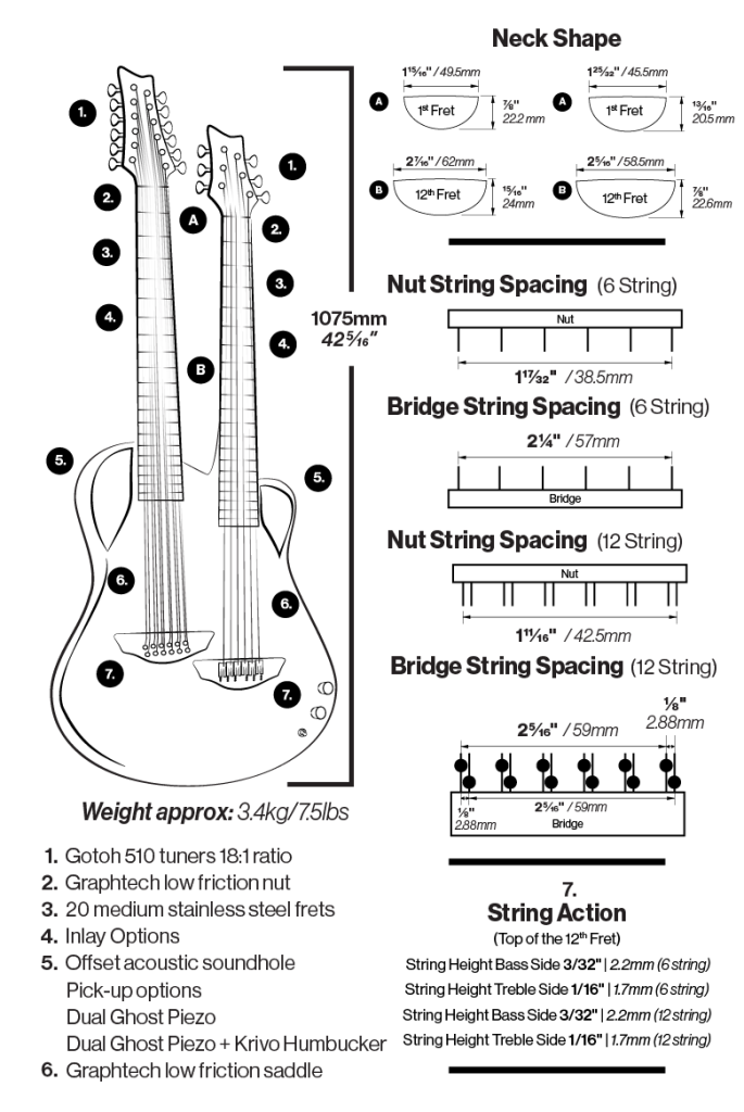 chimaera 18 string carbon guitar