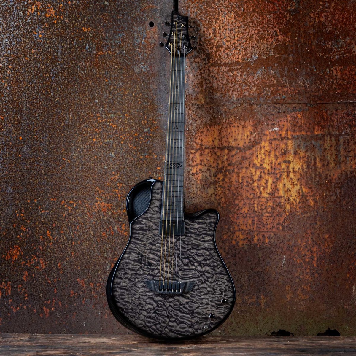 X10 Slimline Qm Black 6848 Emerald Guitars