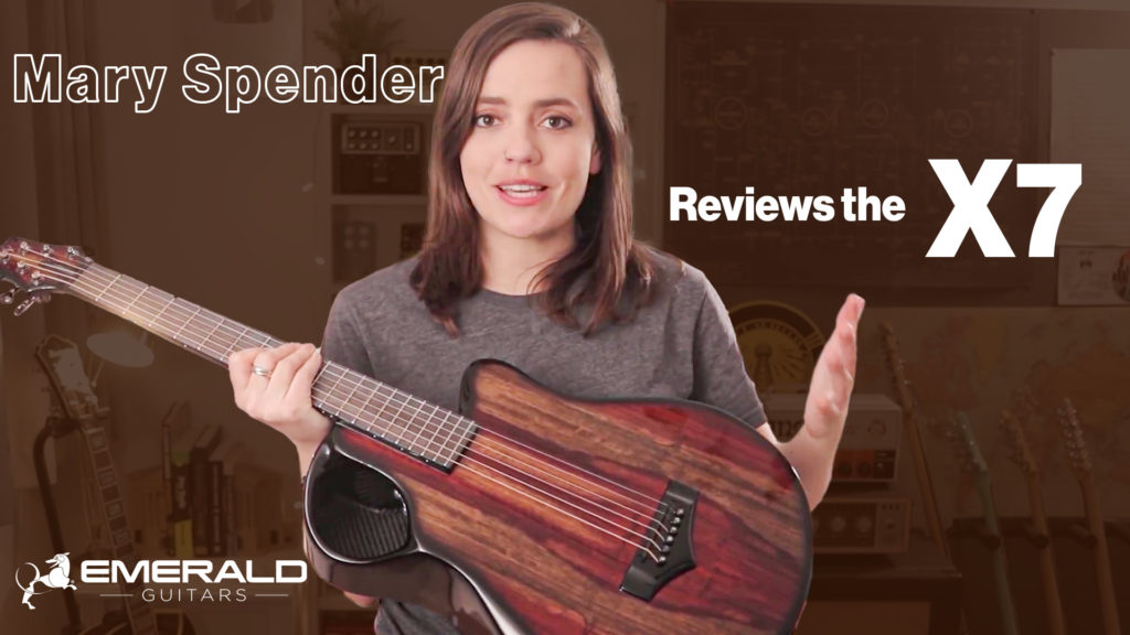Mary Spender reviewing the Emerald X7 guitar