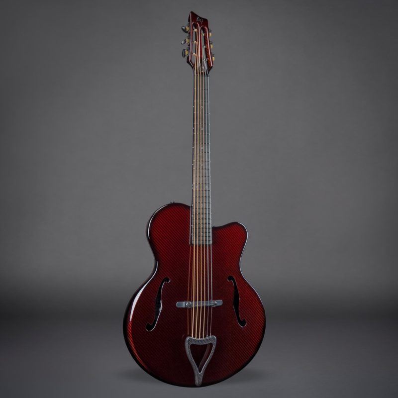 Red Kestrel Guitar with Archtop Design and Carbon Fiber Body by Emerald