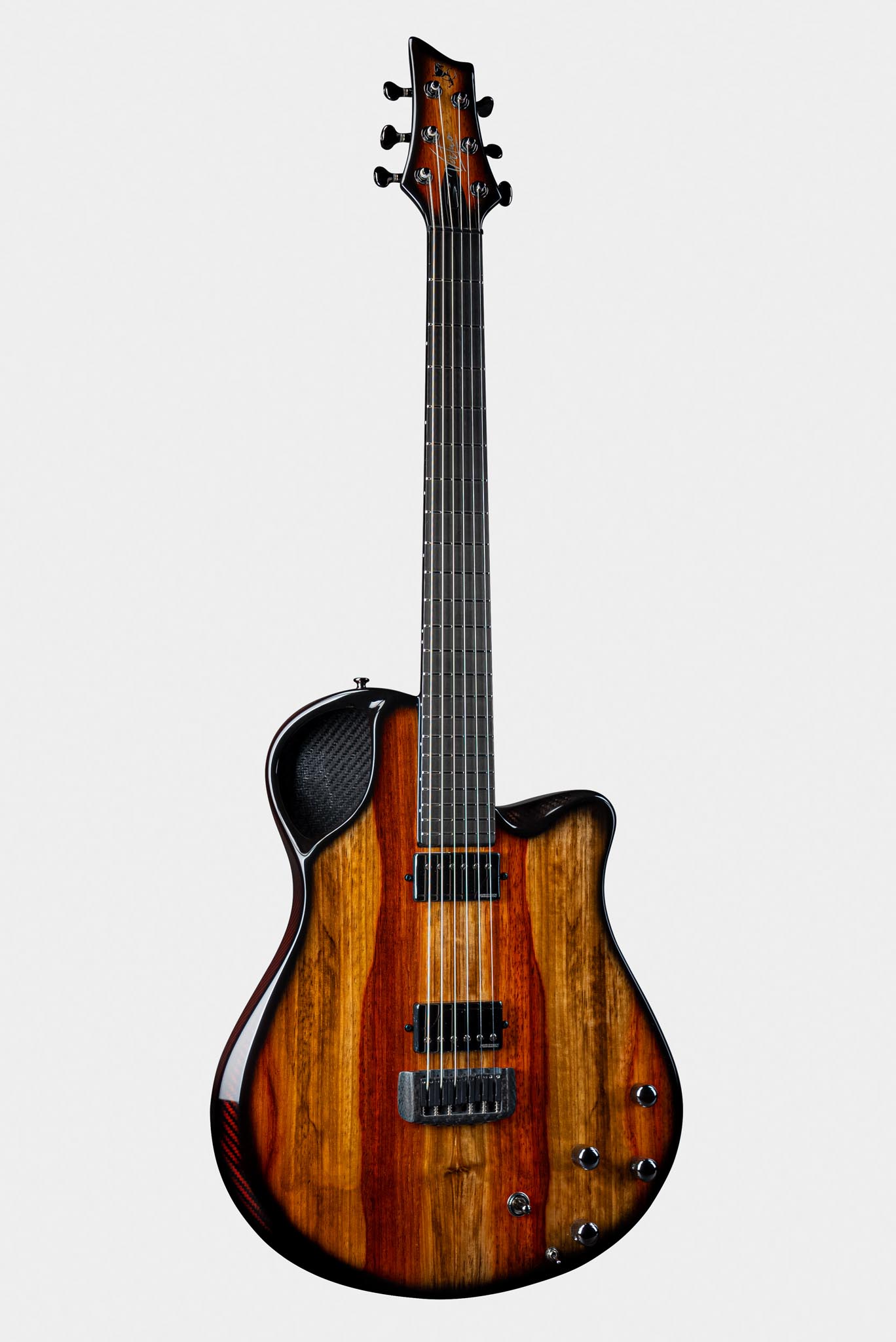 Emerald Guitars Virtuo model with distinctive Padauk wood finish