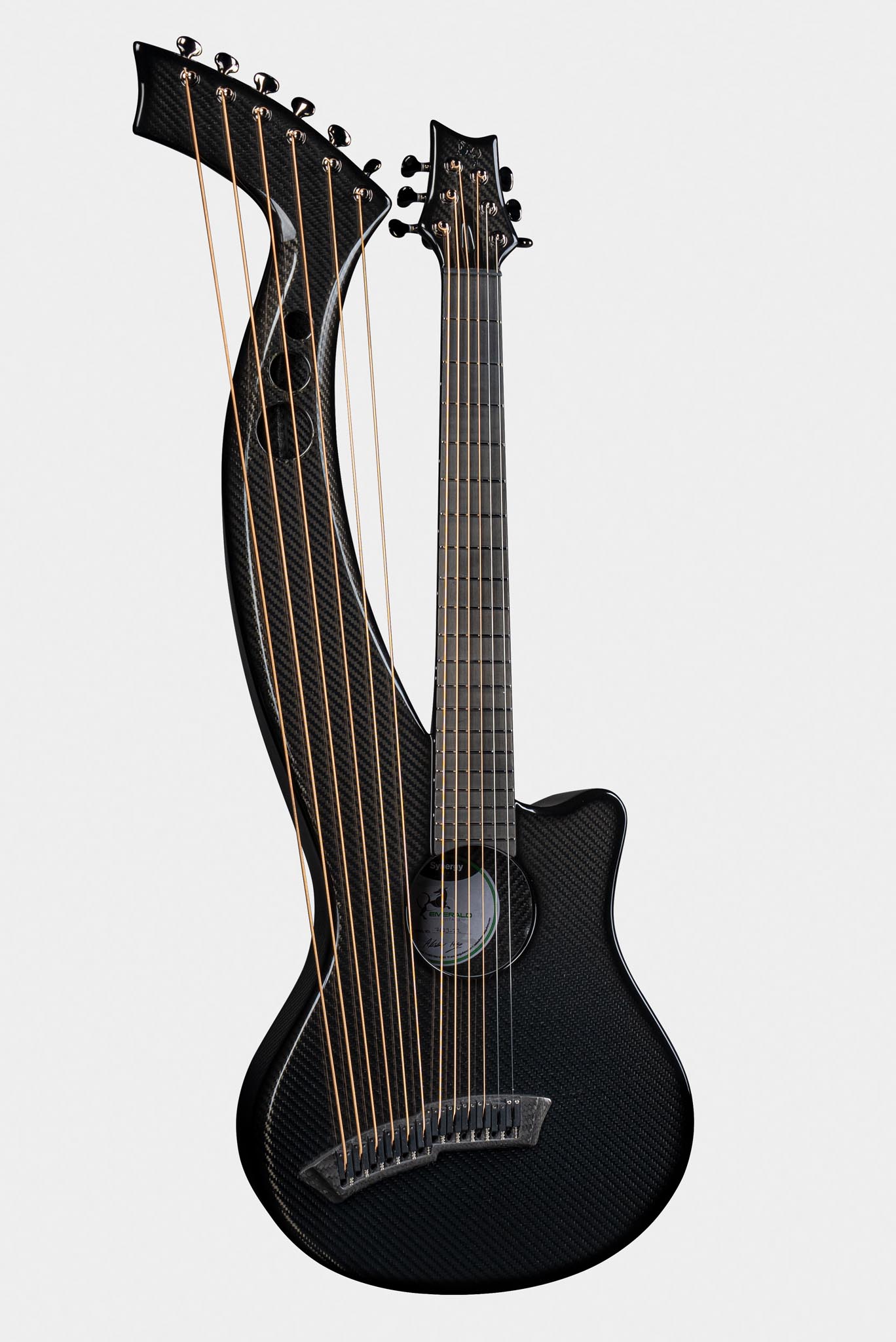 Black Carbon Fiber Harp Guitar