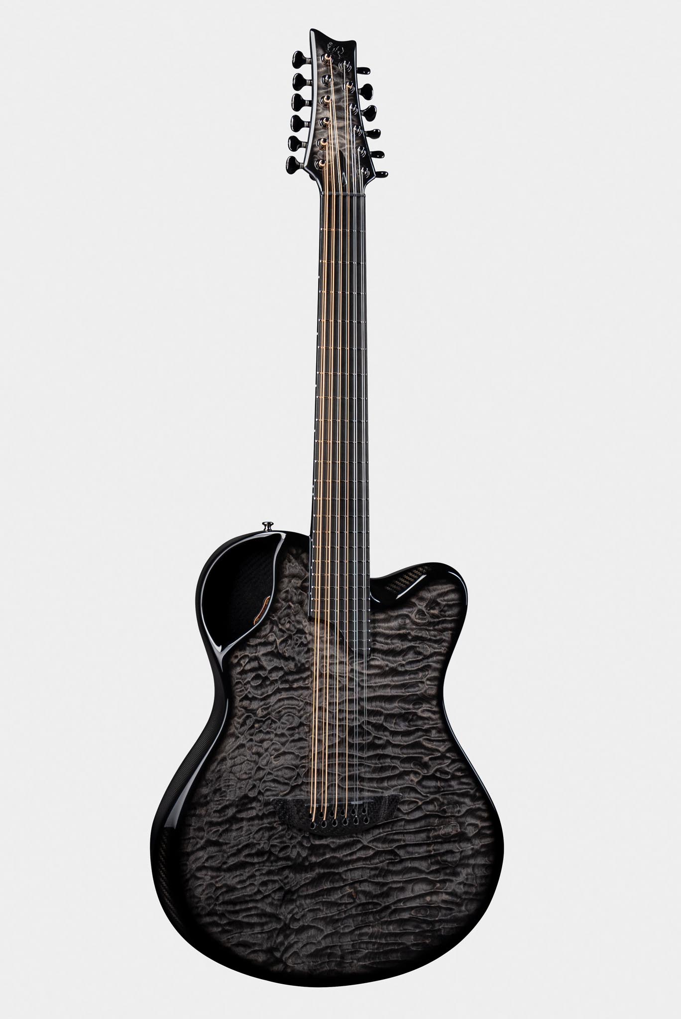 Emerald X20-12 Black Guitar Made of Carbon Fiber