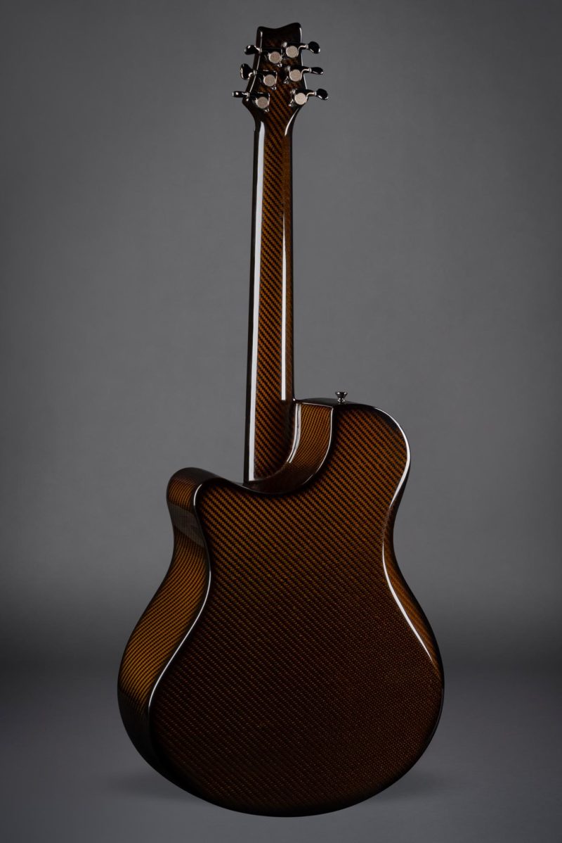 Back view of Emerald guitar