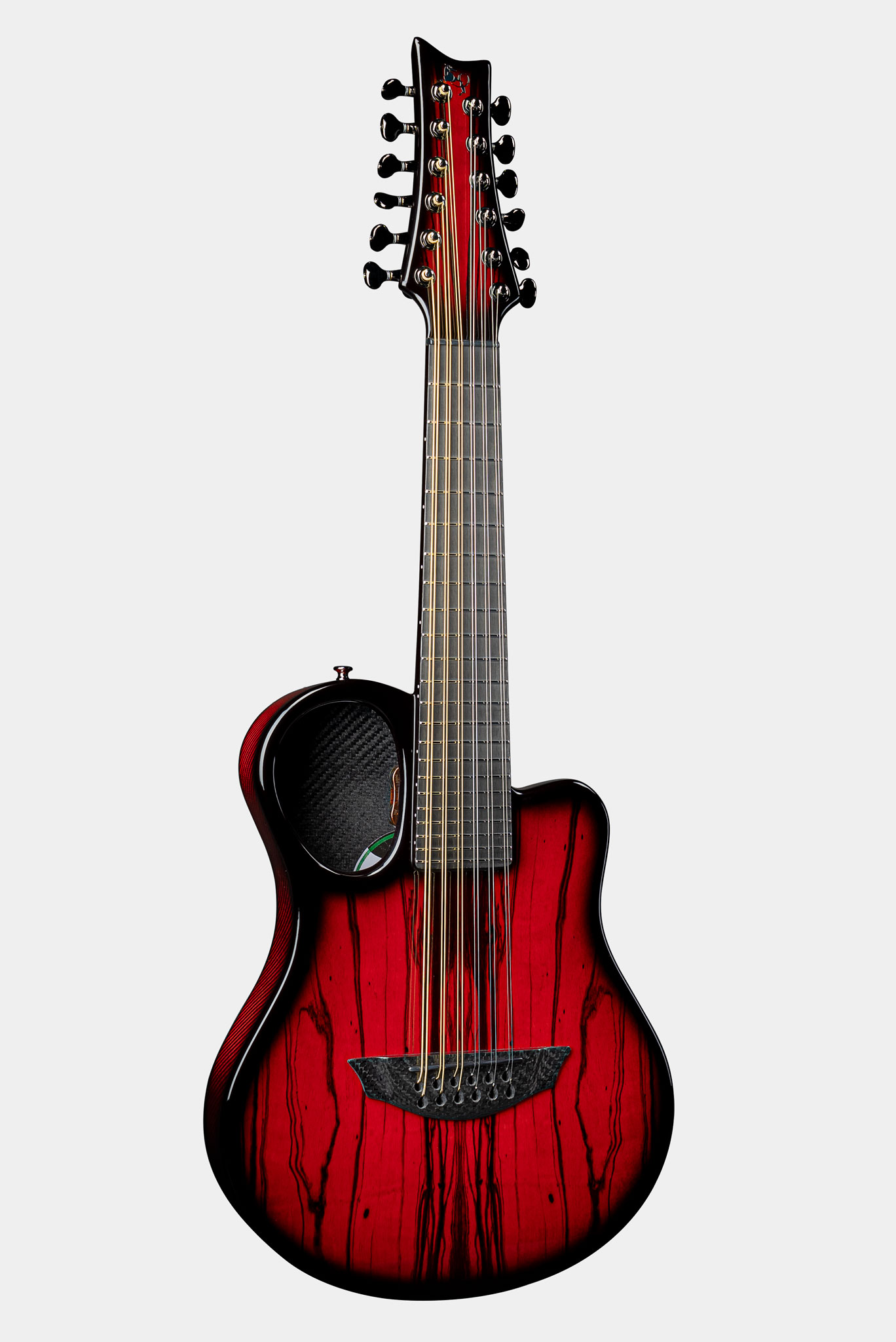 Emerald Amicus Carbon Fiber Guitar in Vibrant Red Ebony