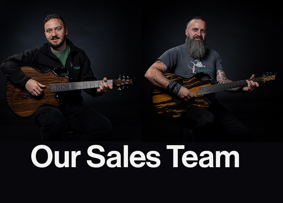 Expert guitar sales team members offering personalized shopping assistance and advice