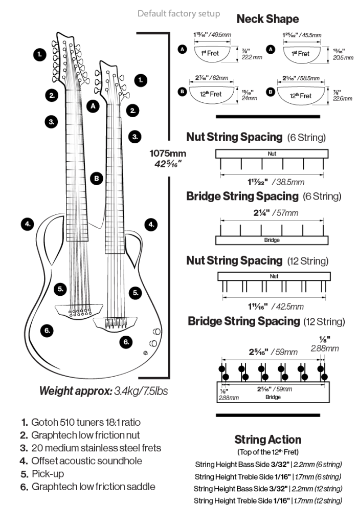 chimaera 18 string carbon guitar