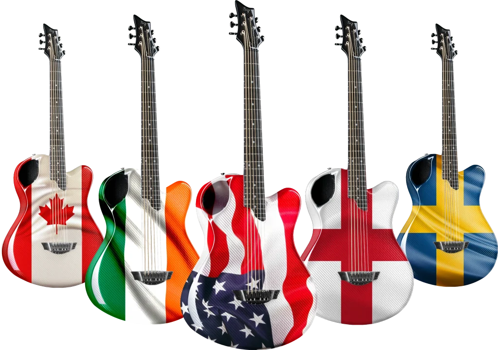 3D Dragon and Flag Guitar Pin