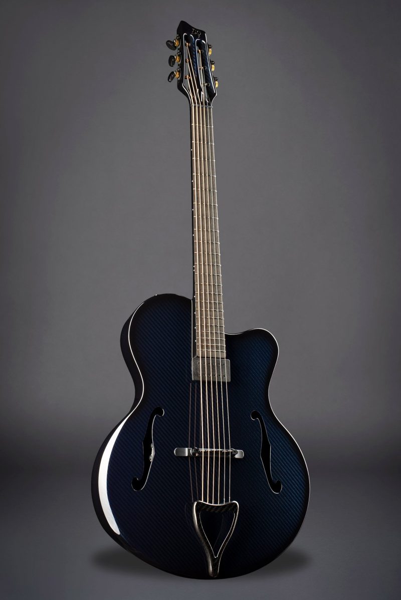 Sophisticated Blue Kestrel Guitar with Carbon Weave Finish