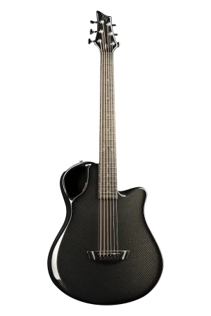 Elegant Black Acoustic Guitar X10 with Carbon Weave Finish