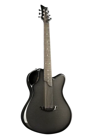Black X20 Carbon Fiber Guitar with Dot Inlays and Chrome Tuners