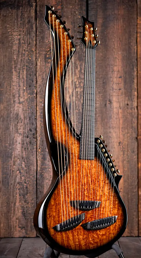 carbon fiber guitar 36 string double neck Emerald Guitar