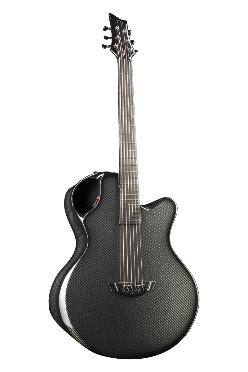 Sleek X30 Black carbon fiber guitar with modern design