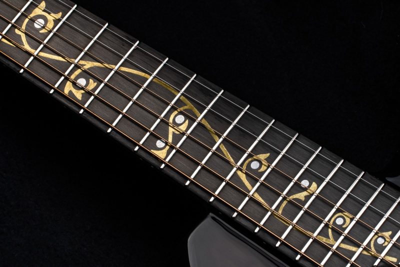 Guitar fretboard with decorative inlays - x30 cocobolo