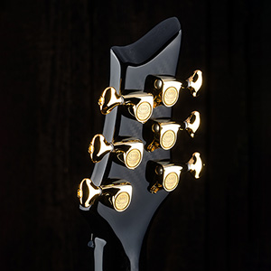 Black guitar gold hardware emerald guitars carbon fiber