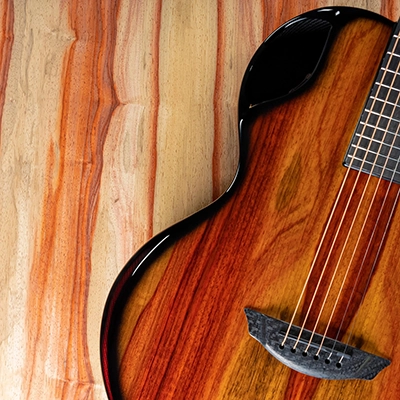 Carbon fiber guitar veneer candy stripped padauk