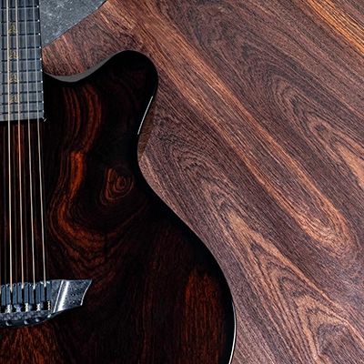 Carbon fiber guitar veneer indian redrose