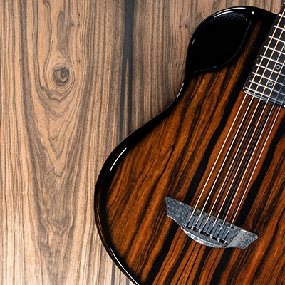 Carbon fiber guitar veneer macassar ebony