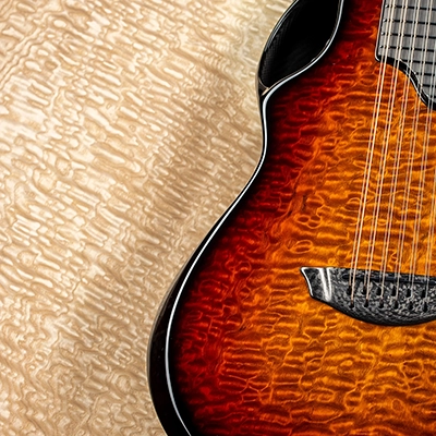 Carbon fiber guitar veneer tamo ash