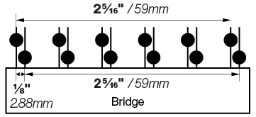 amicus 12 string carbon fiber bridge spacing