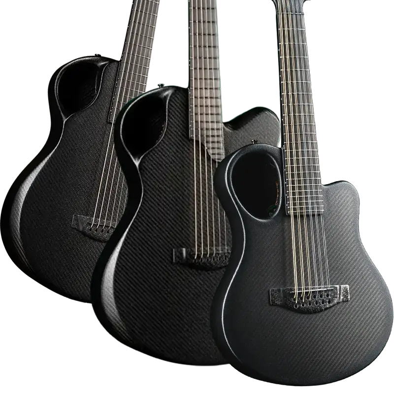 Black opus range - carbon fiber - 12 string and 6 string guitars