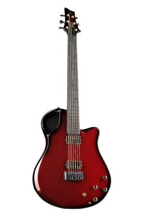 carbon fiber guitar vibrant red gold hardware