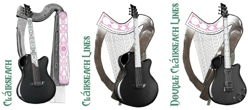 Celtic inlay inspiration, carbon fiber guitars