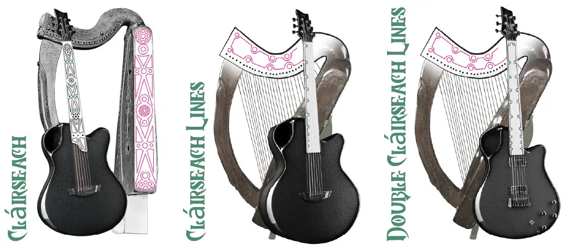 Celtic inlay inspiration, carbon fiber guitars