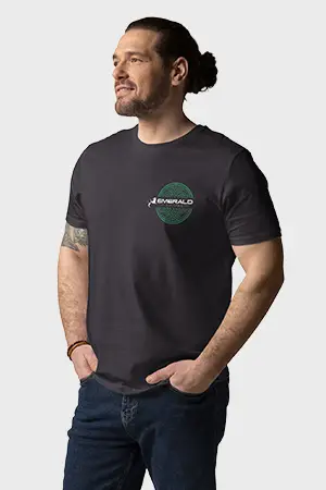 Emerald guitars charcoal emarlad tee with celtic design