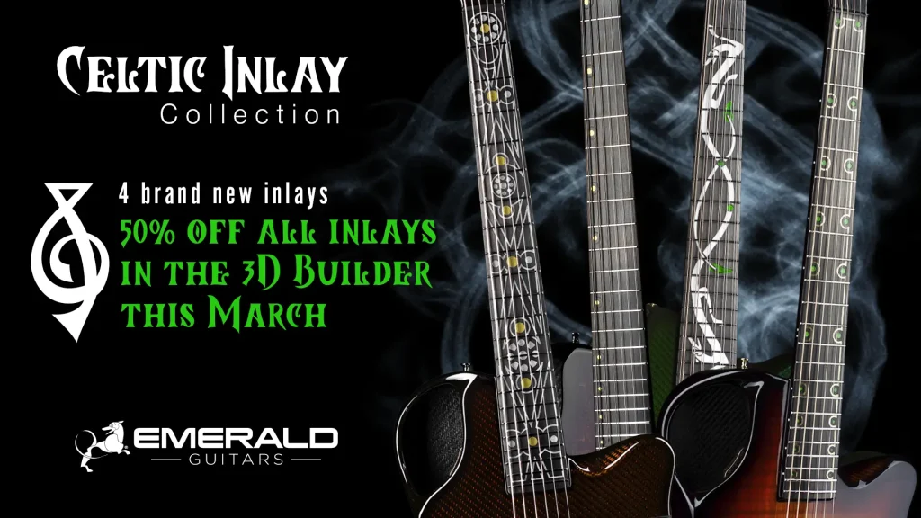 Celtic inlays Irish carbon fiber guitars