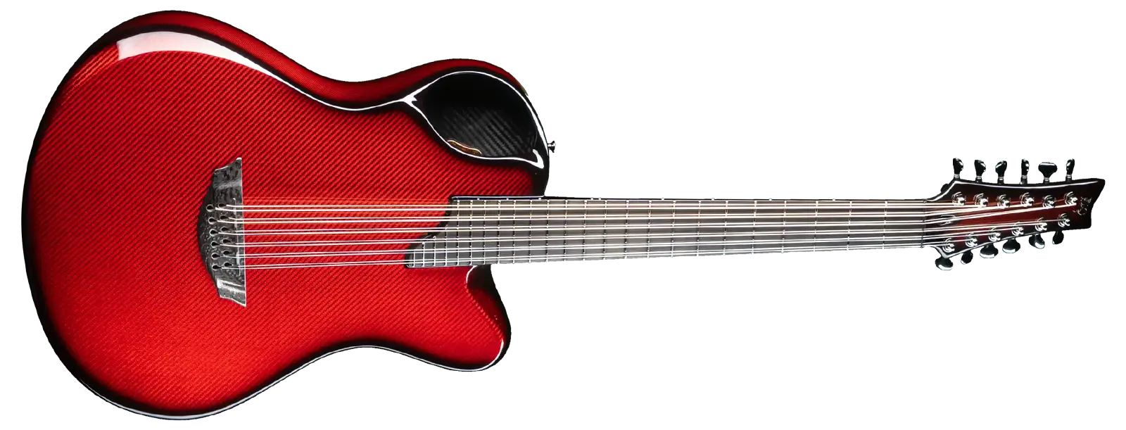emerald guitars 12 string carbon fiber with vibrant red finish