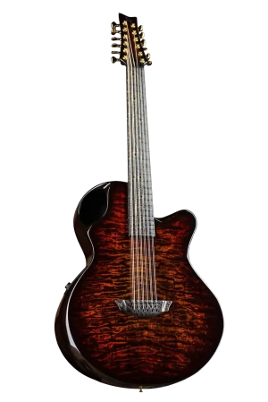 X30 12-String, amber body - black quilted maple body