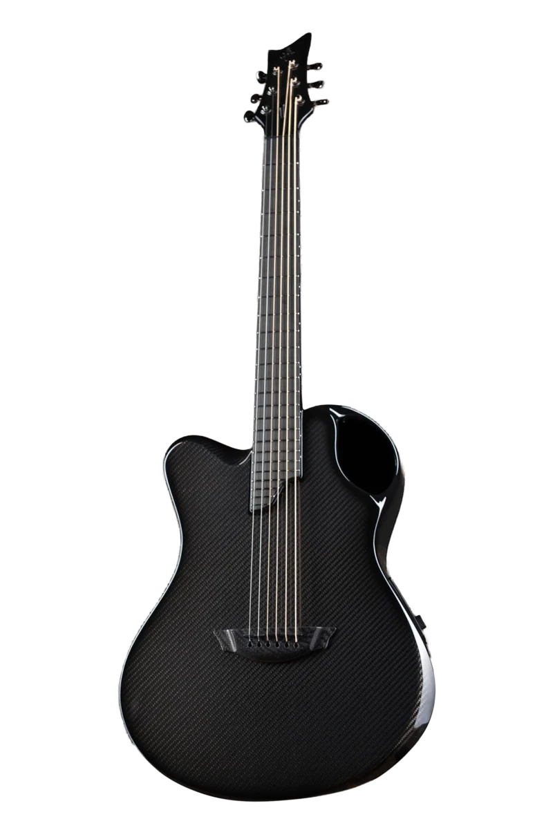 x20 6 string lefty carbon fiber black with hyvibe pickup