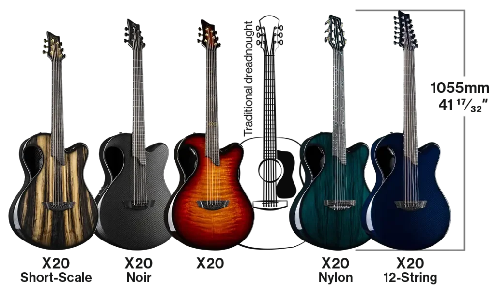 X20 12 string size comparison