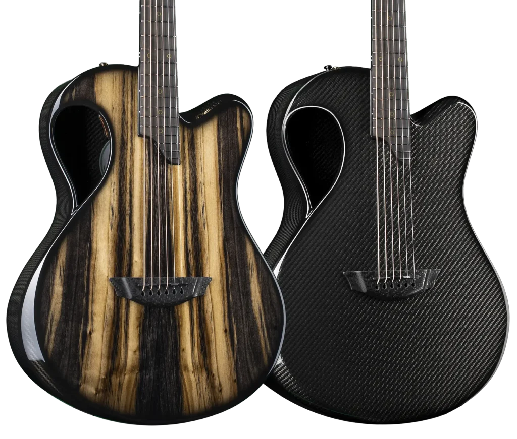 Short-scale X20 dreadnought made from carbon fiber by emerald guitars