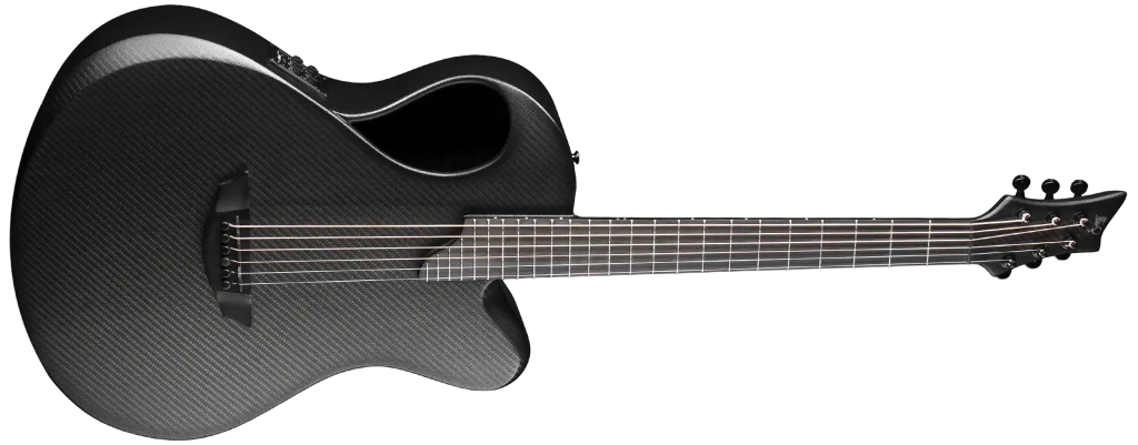 X20 Noir carbon fiber guitar by emerald guitars with a satin finish