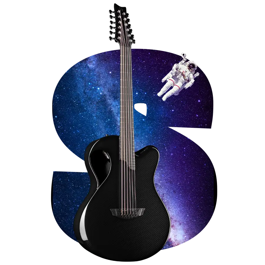 Guitar carbon fiber space grade emerald guitars