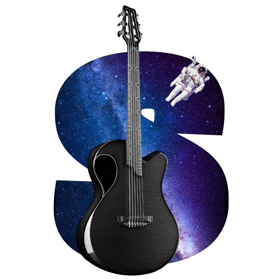 Guitar carbon fiber space grade emerald guitars